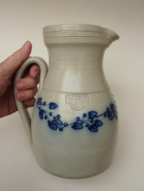 Salmon Falls Pottery stoneware jug Blue Vine