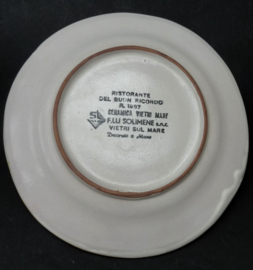Solimene Vietri piatto Buon Ricordo Tre Pini Milano 1987