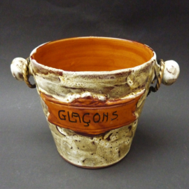 Vallauris Francis Bongioanni Mid Century brutalist pottery ice bucket
