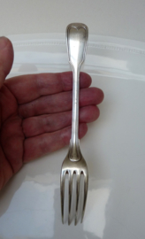 Wellner Augsburger Faden verzilverde dessertvork antiek model