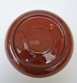 Creek Border Pottery Redware kop en schotels 19e eeuw