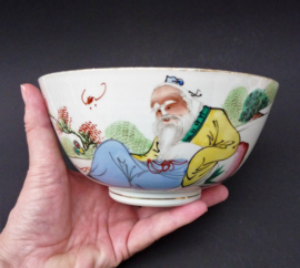 Antique Chinese Early Republic bowl with wise man
