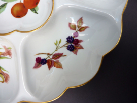 Royal Worcester Evesham Gold porseleinen zes vaks crudite schaal