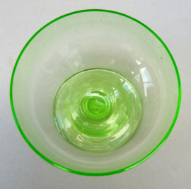 Dutch Art Deco uranium glass cocktail coupes