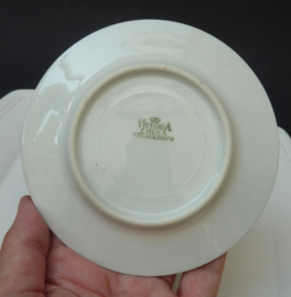 Victoria Art Deco porseleinen brood en boter bordjes
