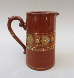 Creek Border Pottery Redware melkkan 19e eeuw