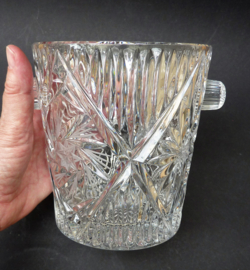 Lead crystal buzz cut bar set ice bucket whisky water pitcher 