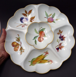 Royal Worcester Evesham Gold porseleinen zes vaks crudite schaal