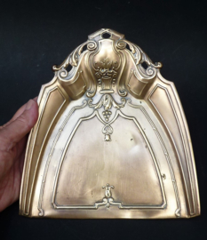 Art Nouveau brass crumb sweeper set