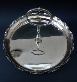 Mid Century silver plated and crystal four compartment hors d oeuvres dish