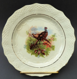 Moulin des Loups Hamage faience dessert plates decorated with bird pairs