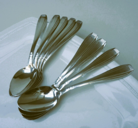 Silver plated Art Deco dessert coffee spoons
