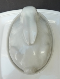 White porcelain rabbit turreen
