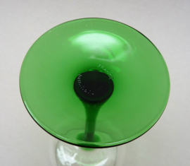 Luminarc France wine glass with green stem