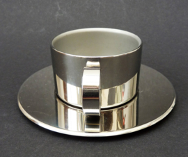 Italwaber stainless steel espresso cup with saucer