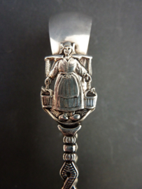 Antique sterling silver Dutch milkmaid sugar tongs