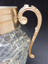 Italian Hollywood Regency silver plated mounted glass decanter