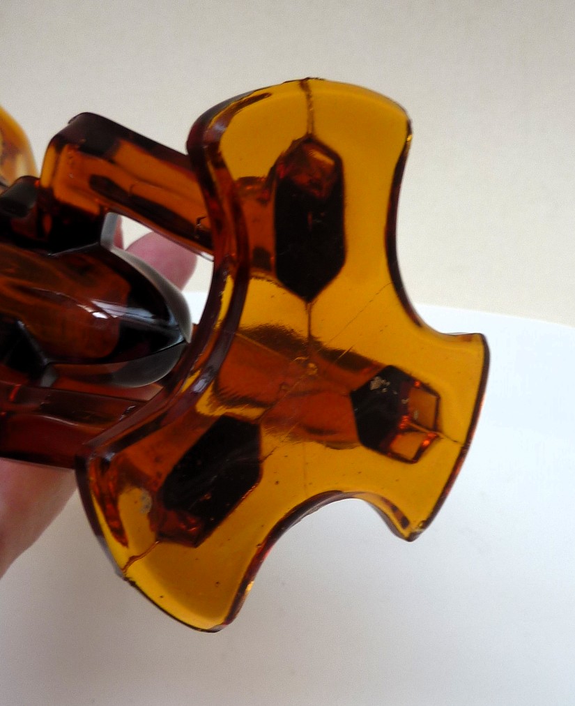 Rosice amber glass Art Deco Rocket vase