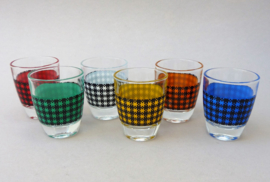 Luminarc Mid Century plaid liqueur glass set