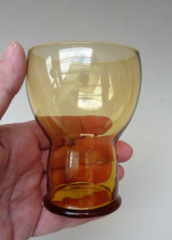 Kristalunie Art Deco waterglas Aquarius amber