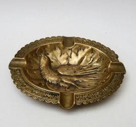 Art Deco bronze ashtray with bird