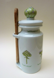 Limoges hand painted porcelain artichoke jar