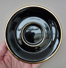 Delaunay espresso cup with saucer in black and gold