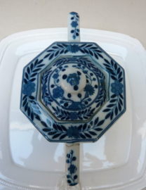 Blauw witte Chinoiserie suikerpot Kangxi stijl