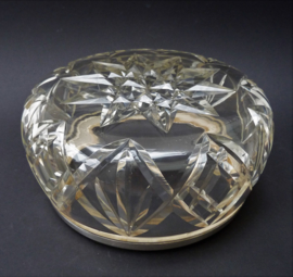 Art Deco Dutch silver and crystal fruit bowl