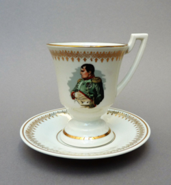 Porcelaine de Luxe France - cup and saucer with Napoleon Bonaparte