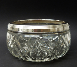 Art Deco Dutch silver and crystal fruit bowl