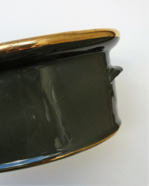 Pillivuyt bistroware porseleinen terrine groen met goud