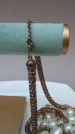 Vintage chunky kunst parel collier 