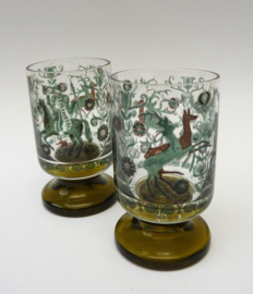 A pair of Scandinavian style cordial glasses