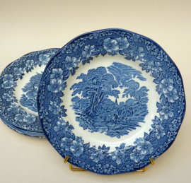 Enoch Wedgwood Tunstall Woodland blue dessert plates