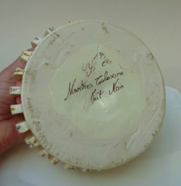 Martres Tolosane faience uien knoflook pot met deksel