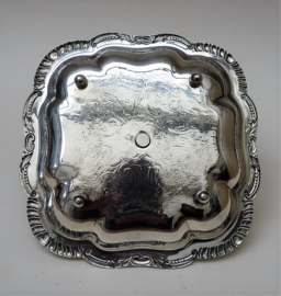 Silver plated engraved bonbon dish