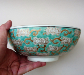 Japanese Gold Imari turquoise porcelain bowl