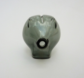 Cascade England glass piggy bank smoked glass