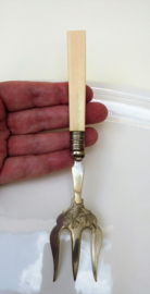 Victorian silver plated and bone bread fork