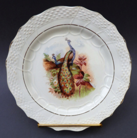 Moulin des Loups Hamage faience dessert plates decorated with bird pairs