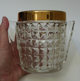 Hollywood Regency persglazen ijsemmer gouden rand jaren 60