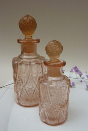 Val Saint Lambert Luxval roze Art Deco parfumflessen