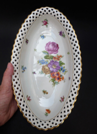 Schumann Dresden Floral oval reticulated porcelain serving dish