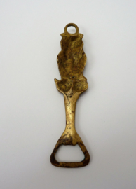 Antique brass owl bottle opener 