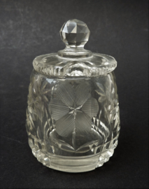 Antique American Brilliant Period cut glass lidded condiment jar