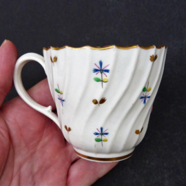 Old Paris porcelain Bleuet Cornflower Sprig cup with saucer