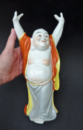 Chinese porseleinen Budai met geheven armen
