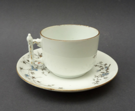 Louis Regout Mosa decor 6 Vogelzang demitasse kop met schotel