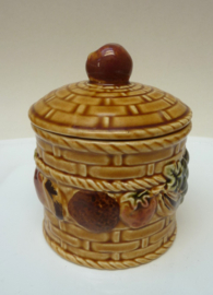 Majolica jampot met deksel